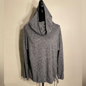 Merrell Gray Funnel Neck Hooded Women's Top L